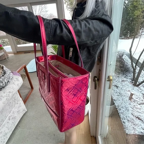 Kate Spade Vibrant Pink Tote Bag With Pouch - Picture 4 of 6